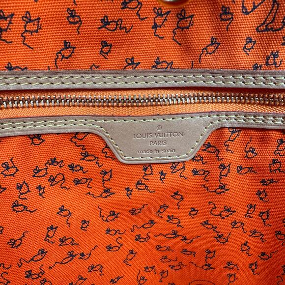 Louis Vuitton Catogram Neverfull Bag Ivory MM Grace Coddington Cat LV RARE tote - Picture 7 of 16